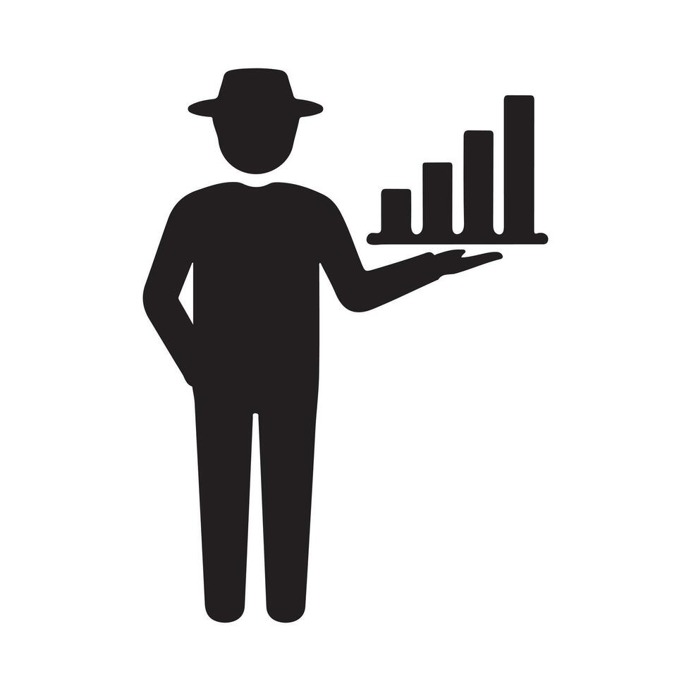 Businessman Presenting a Growing Graph vector