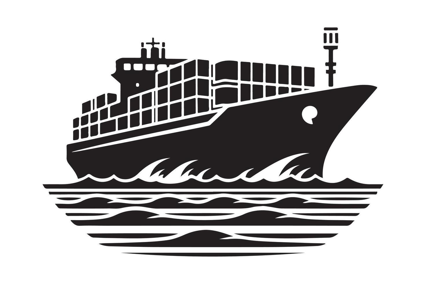 Container Ship Silhouette Illustrations for Shipping Industry Graphics vector
