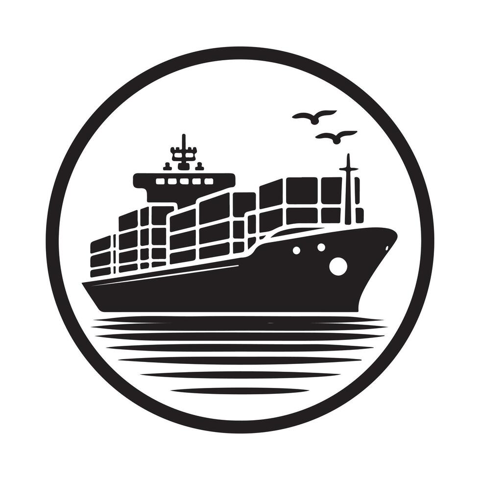 Creative Container Ship Silhouette Vectors for Designers and Artists