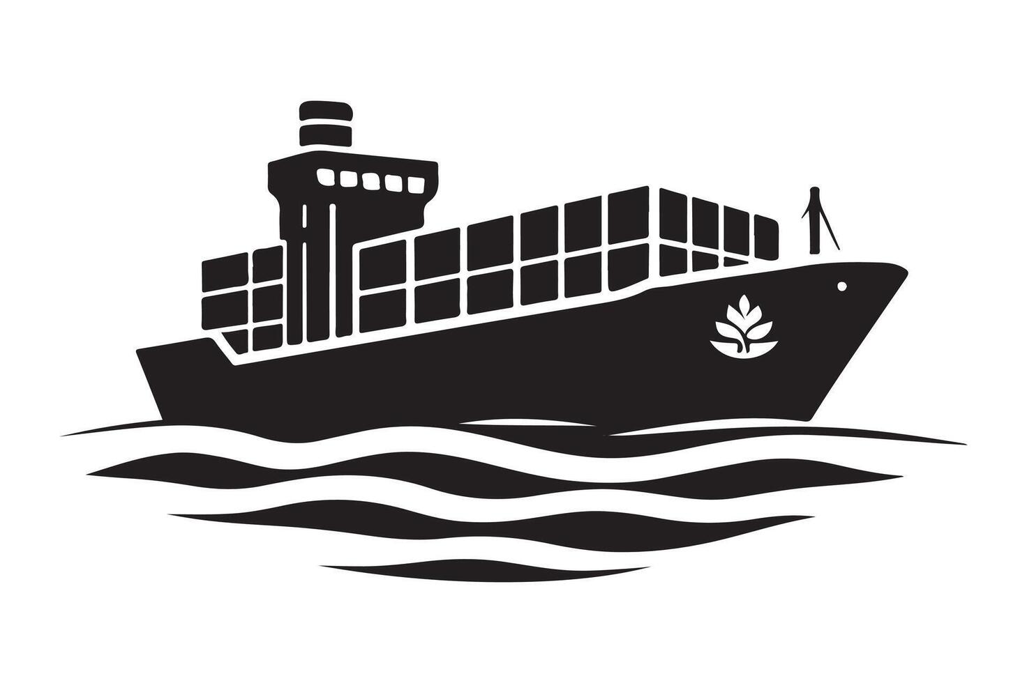 Container Ship Silhouettes Perfect for Shipping Logos and Icons vector