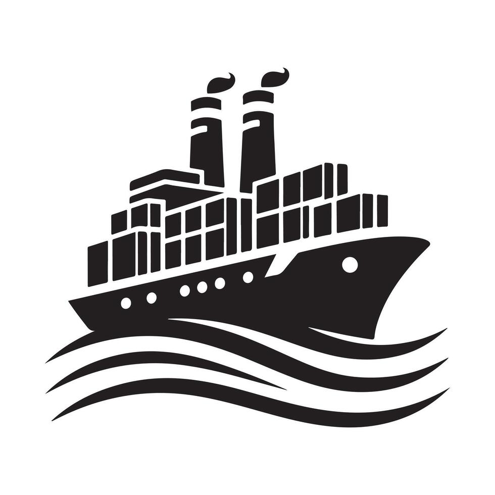 Container Ship Silhouette Vectors Art for Posters, Ads, and More