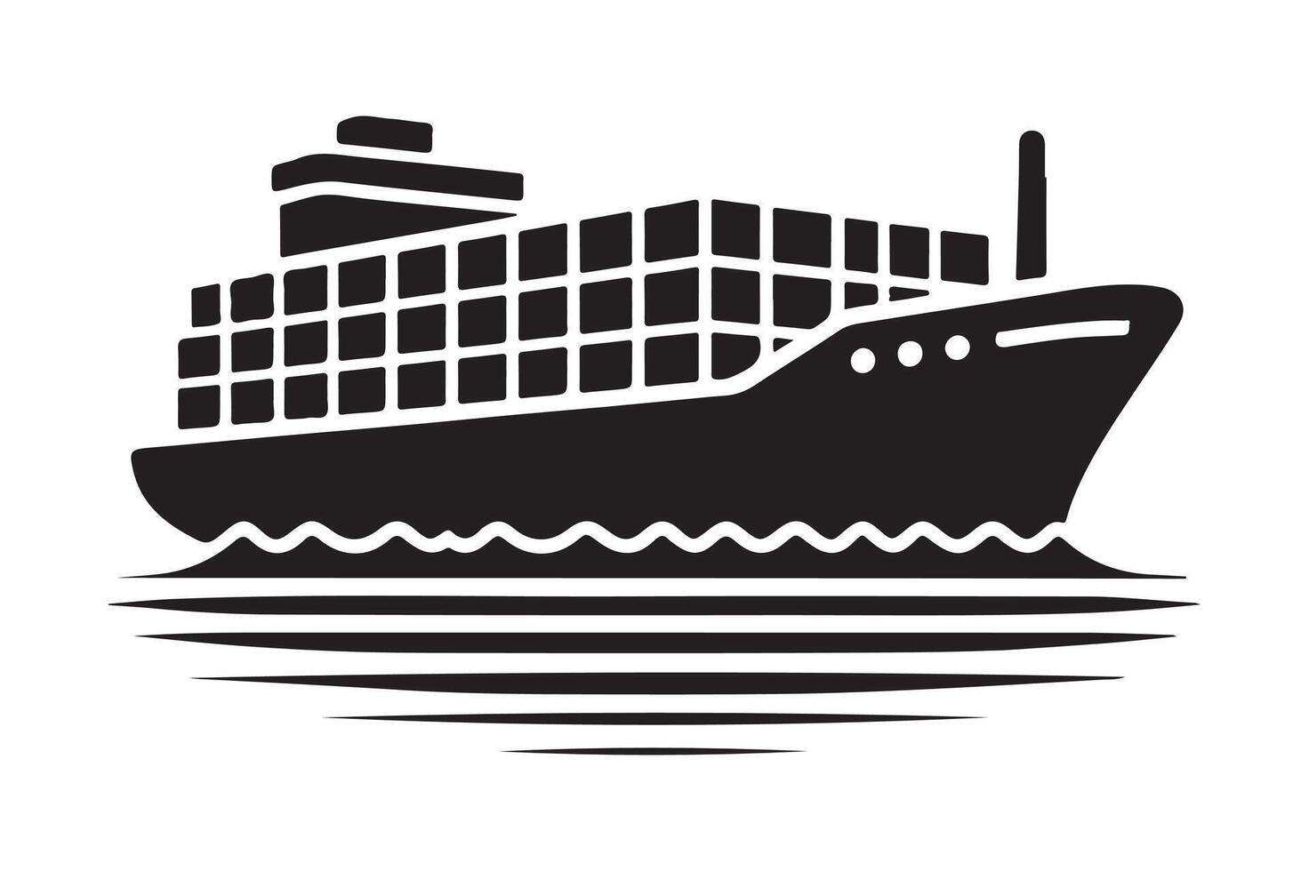 Stylized Container Ship Silhouettes for Professional Applications vector