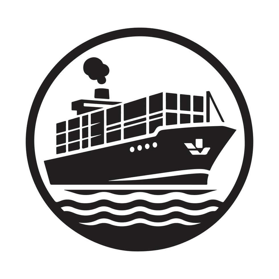 Maritime Container Ship Silhouettes for High-Quality Graphic Projects vector
