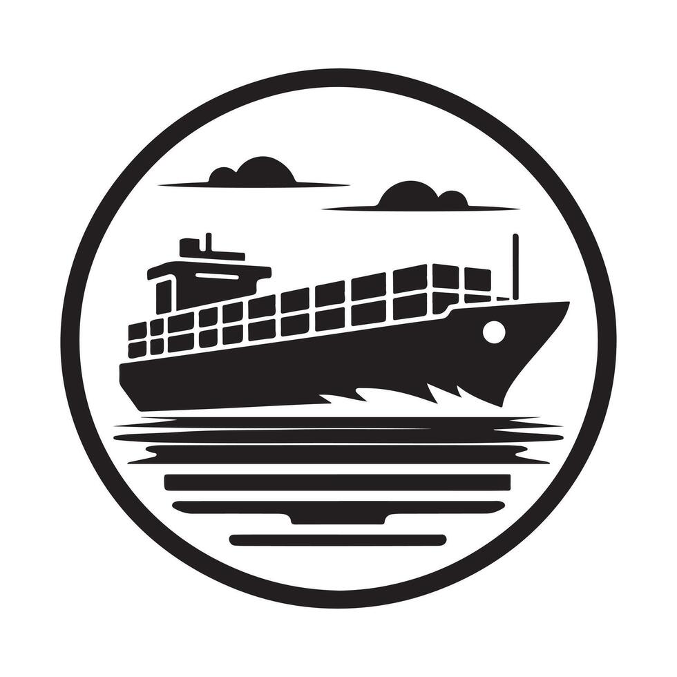 Creative Container Ship Silhouette Vectors for Advertising Campaigns