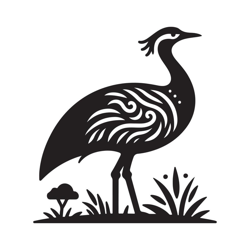 Kori Bustard Silhouette Vectors Files for Instant Download