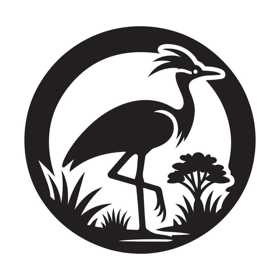 Beautiful Kori Bustard Silhouettes for Wildlife Enthusiasts vector