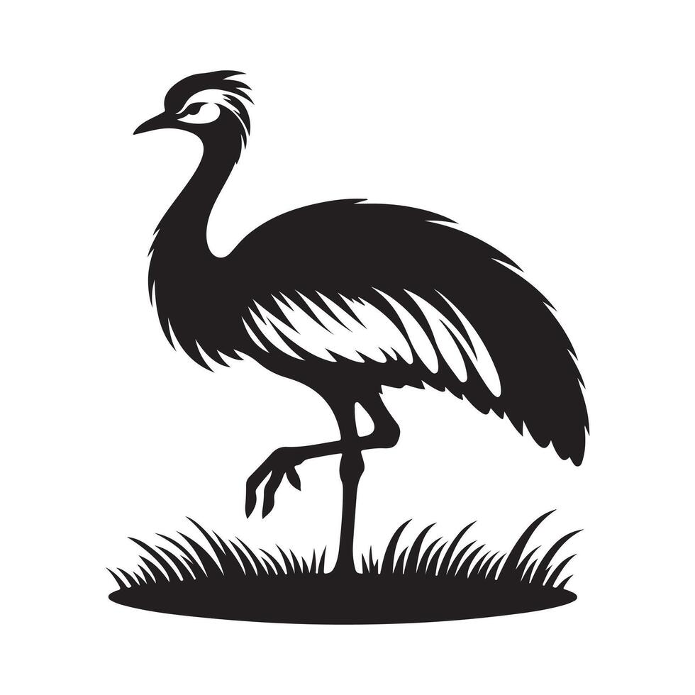 Artistic Kori Bustard Silhouette Vectors for Conservation Themes