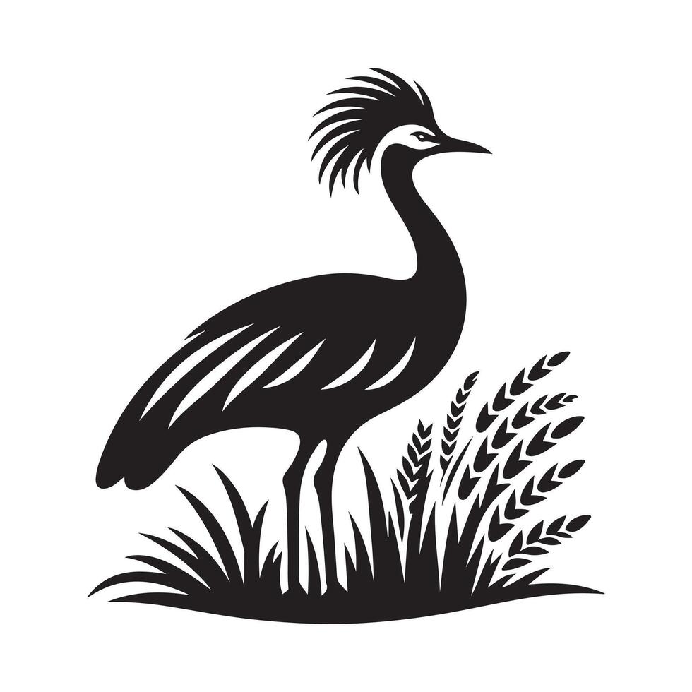 Iconic Kori Bustard Silhouettes for Ornithology and Education vector