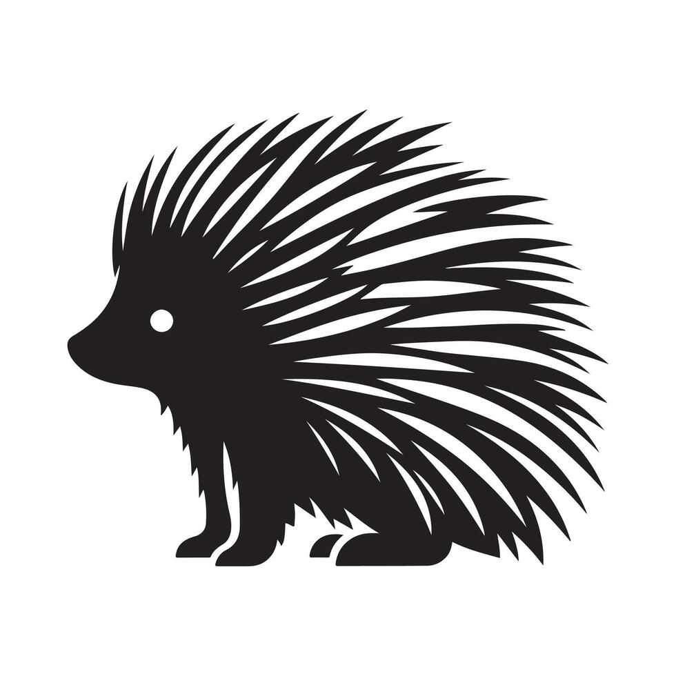 Porcupine Silhouettes for Nature-Themed Logo and Icon Design vector