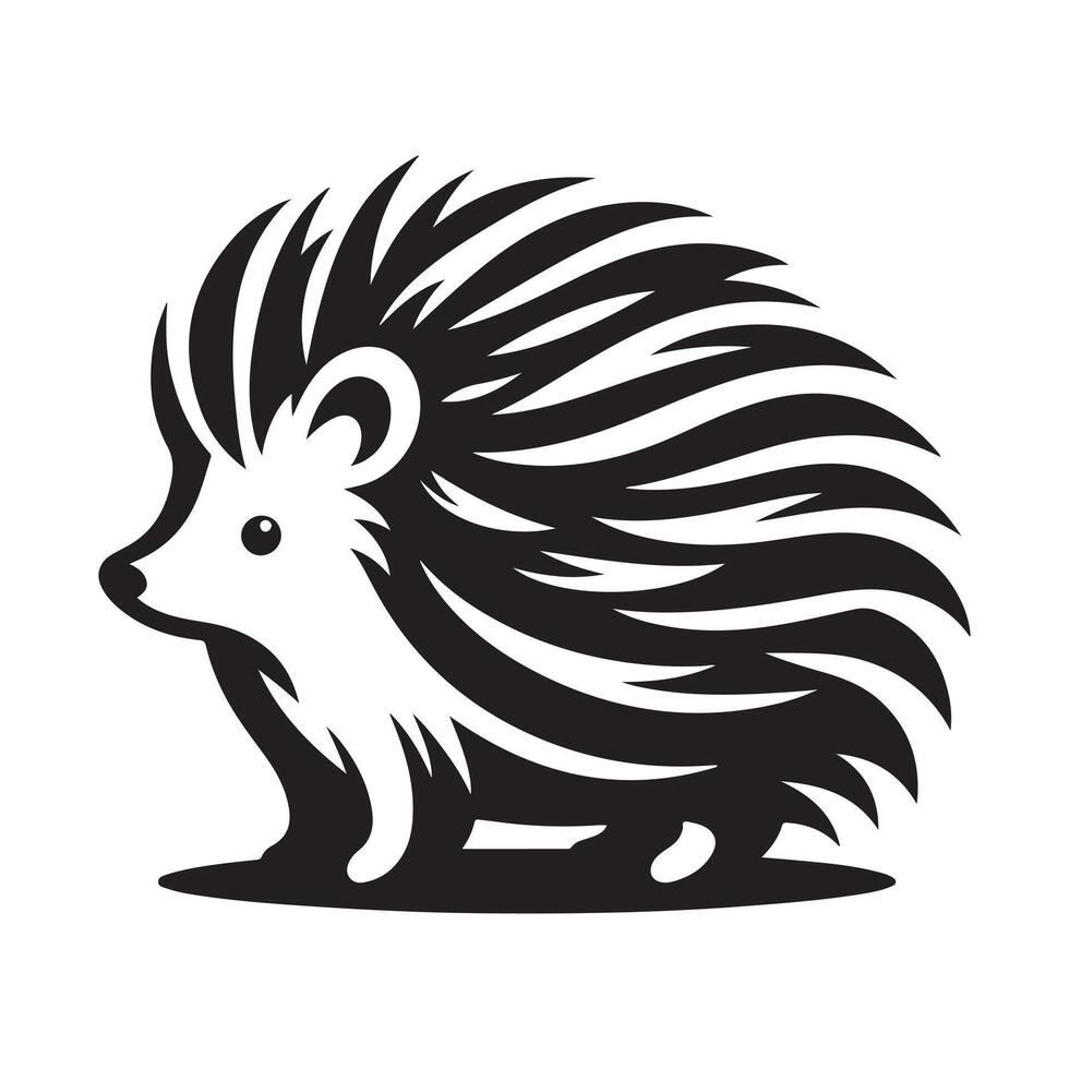 Detailed Porcupine Silhouette Vectors for Wildlife Education
