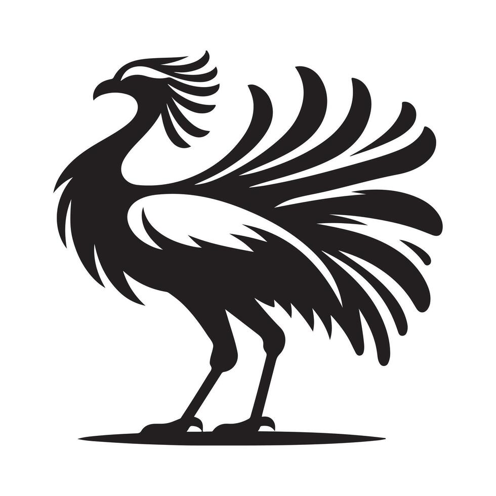 Wildlife Secretarybird Silhouettes for Stunning Digital Creations vector