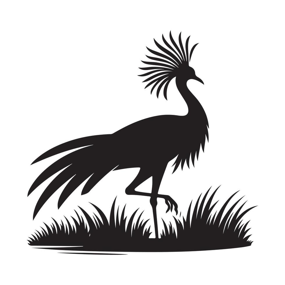 Secretarybird Silhouettes for Posters, Advertising, and Branding vector