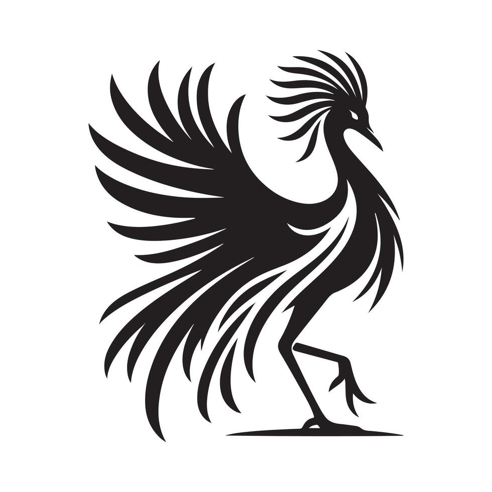 Secretarybird Silhouette Vectors for Personalized Wildlife Art