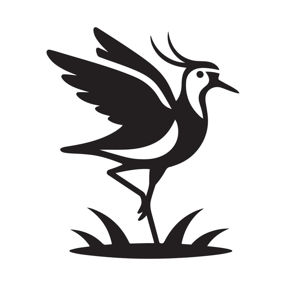 High-Resolution Southern Lapwing Silhouettes for Stunning Artwork vector