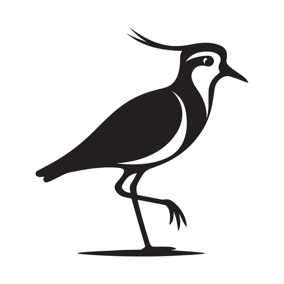 Southern Lapwing Silhouettes for Wildlife Conservation Projects vector