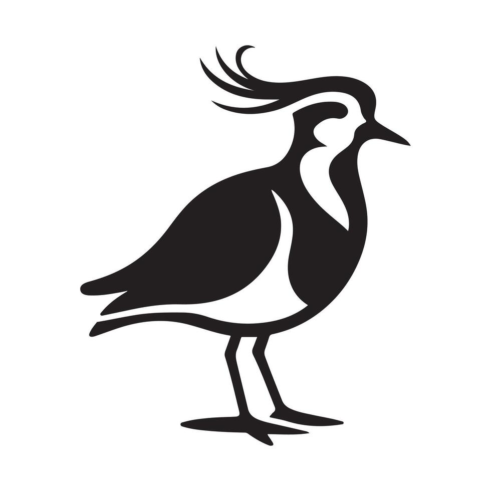 Southern Lapwing Silhouettes for Bird Logos, Icons, and Signs vector