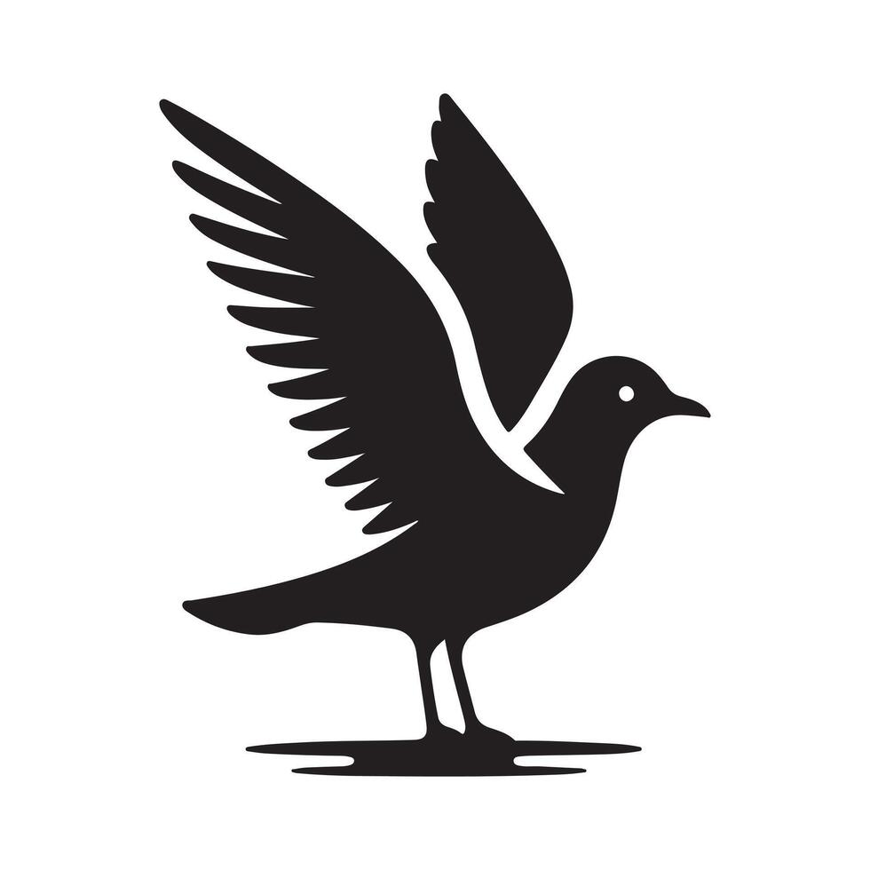 Customizable Grey Gull Silhouettes for DIY Design Projects vector