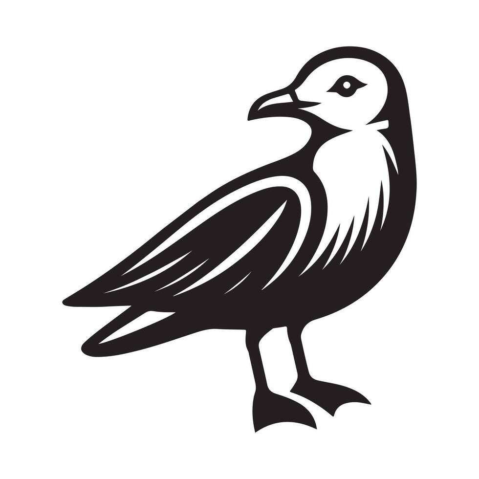 Grey Gull Silhouette Vectors for T-Shirt and Merchandise Design