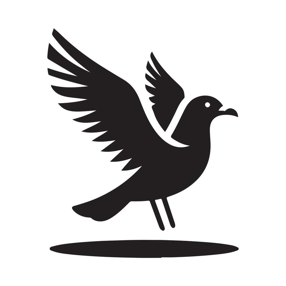 Grey Gull Silhouette Files Ready for Instant Download vector