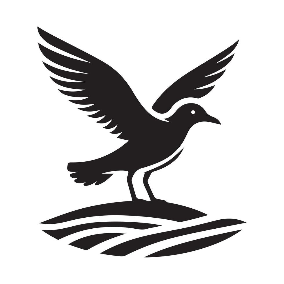 Grey Gull Silhouettes for Coastal Event Invitations and Stationery vector