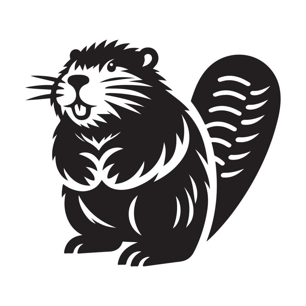 High-Quality Swamp Beaver Silhouettes for Environmental Branding vector