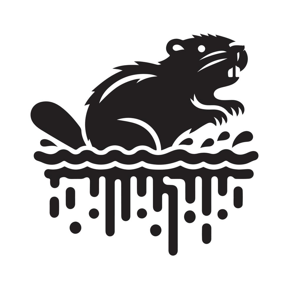 Download Swamp Beaver Silhouette Vectors for Outdoor Graphic Projects