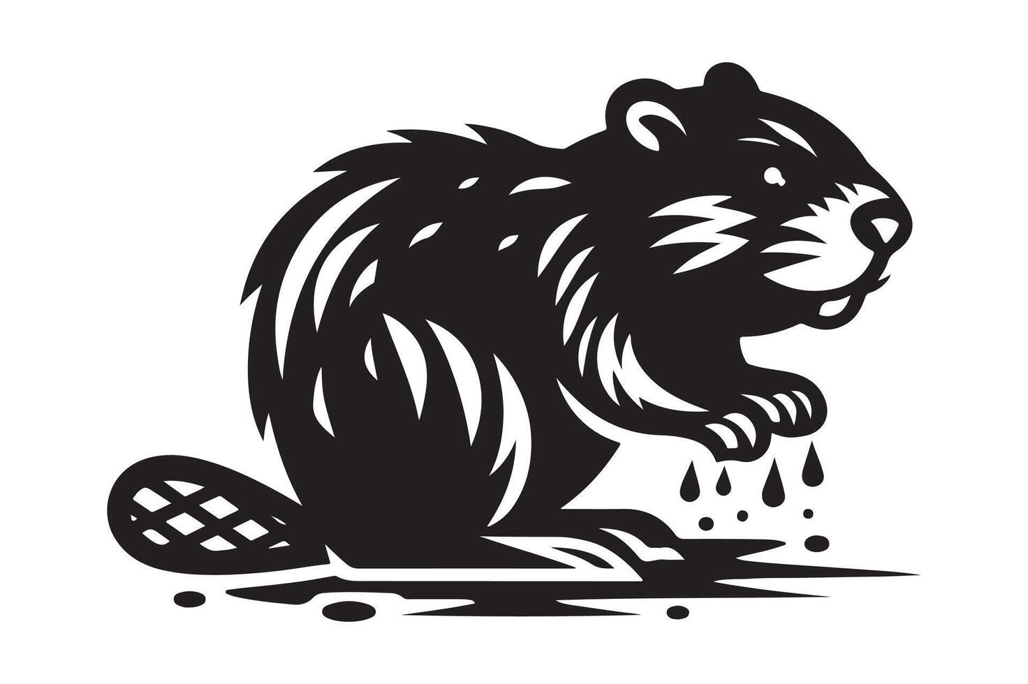 Swamp Beaver Silhouettes for Unique and Creative Animal Designs vector