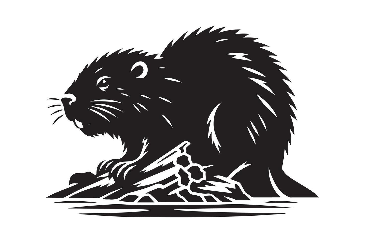 Swamp Beaver Silhouettes for Branding, Merchandise, and More vector