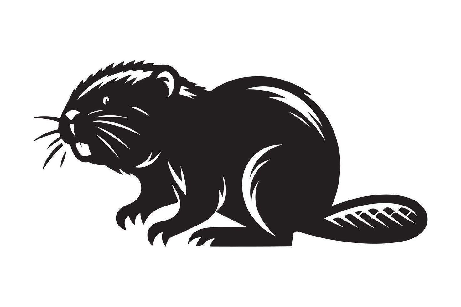 Eco-Friendly Swamp Beaver Silhouettes for Nature-Based Projects vector