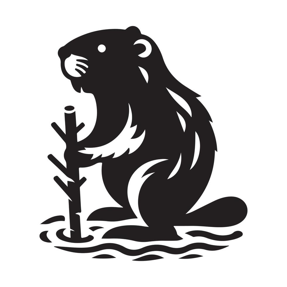 Download Swamp Beaver Silhouettes for Graphic Design Projects vector