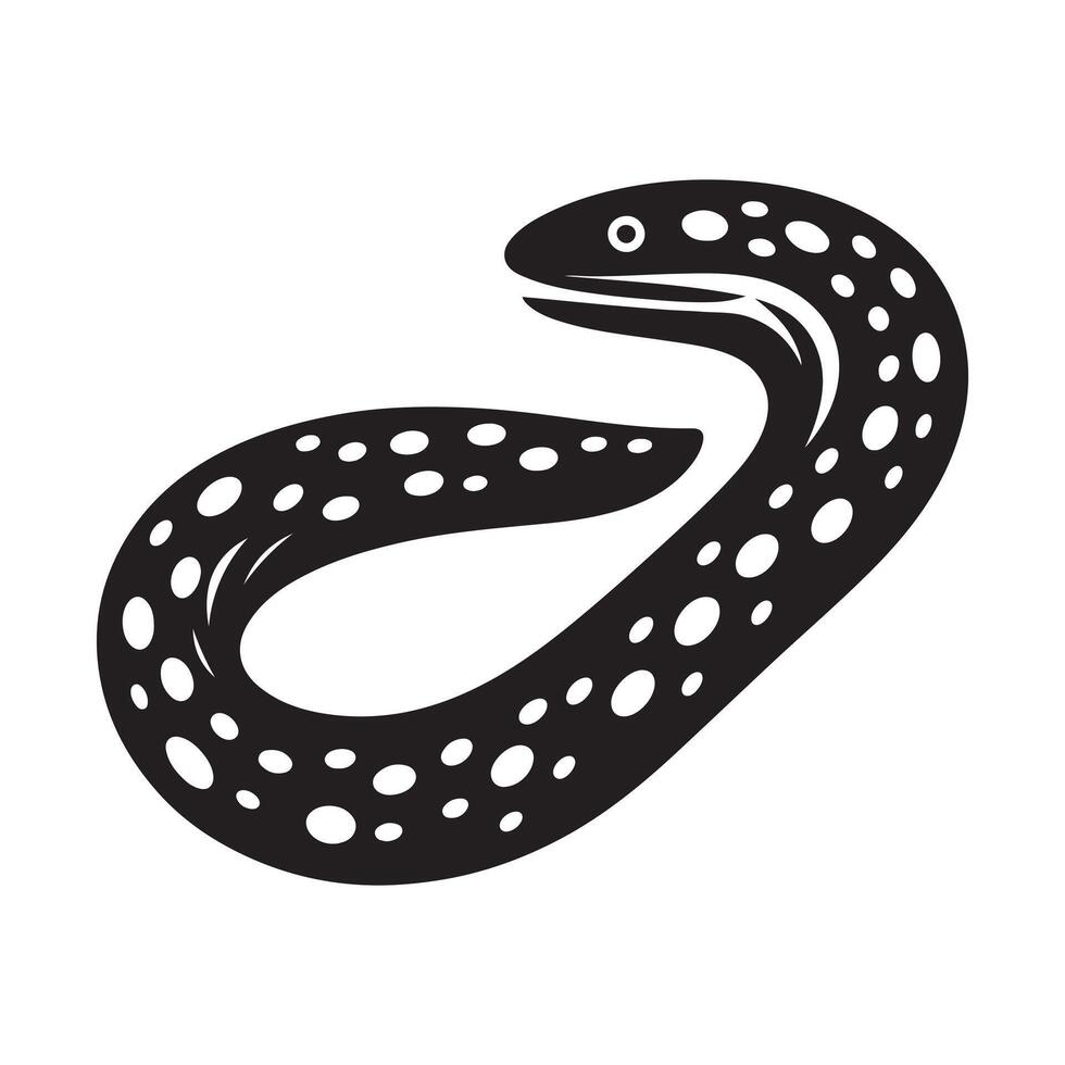 Elegant Spotted Garden Eel Silhouettes for Aquatic Art and Design vector