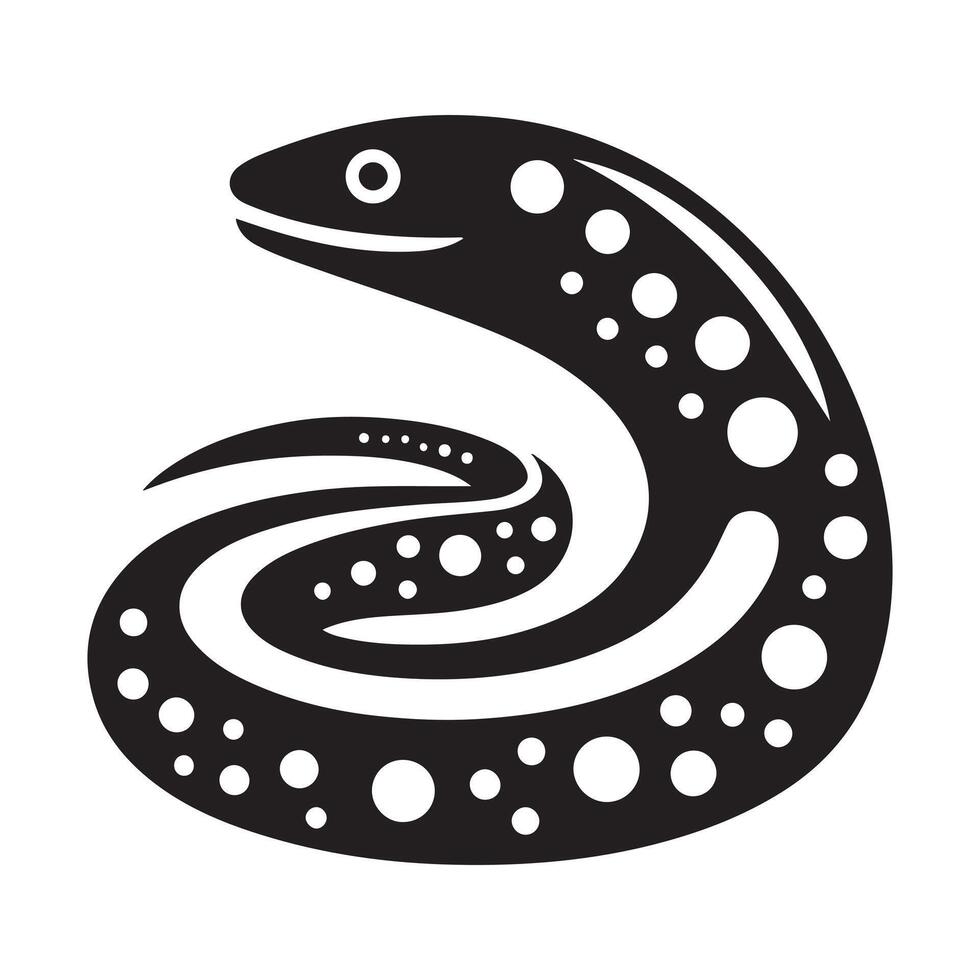 Spotted Garden Eel Silhouettes Great for Nature and Underwater Logos vector