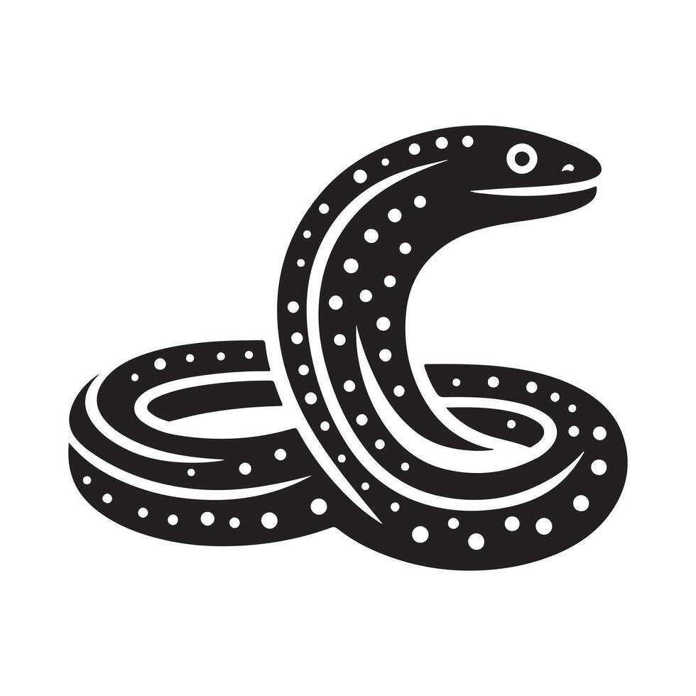 Spotted Garden Eel Silhouettes for Educational and Ocean Art Projects vector
