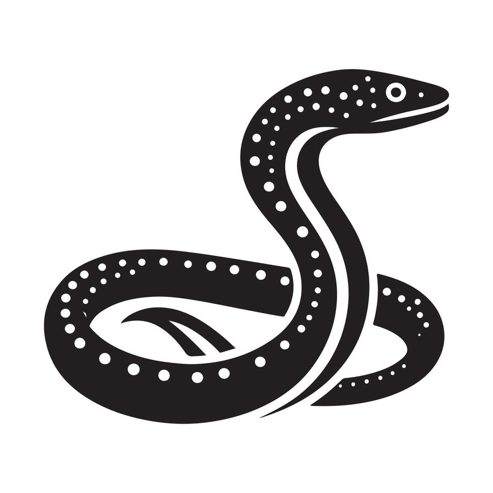 Exquisite Spotted Garden Eel Silhouettes for Underwater Design Projects vector