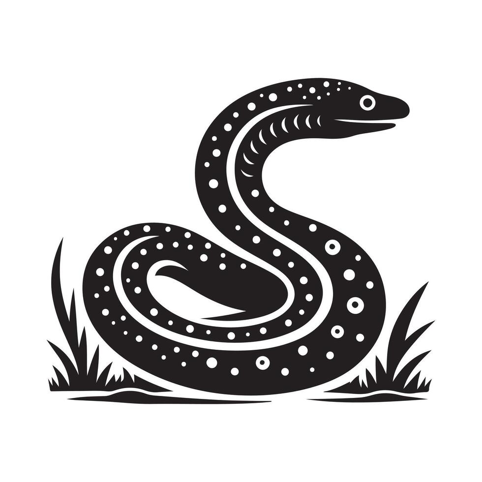 Download Spotted Garden Eel Silhouettes for Unique Ocean Art vector