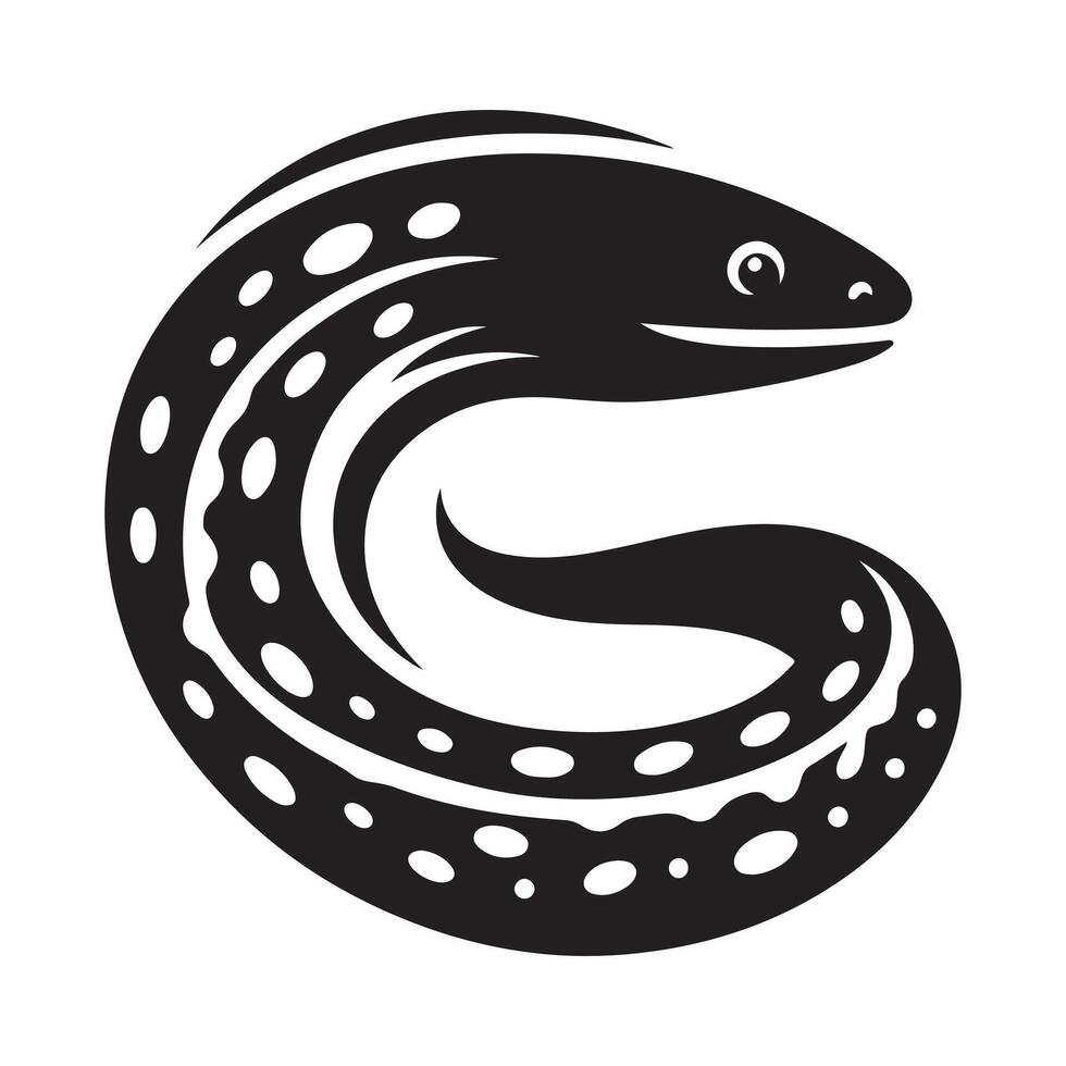 Spotted Garden Eel Silhouettes for Marine Logos and Web Design vector
