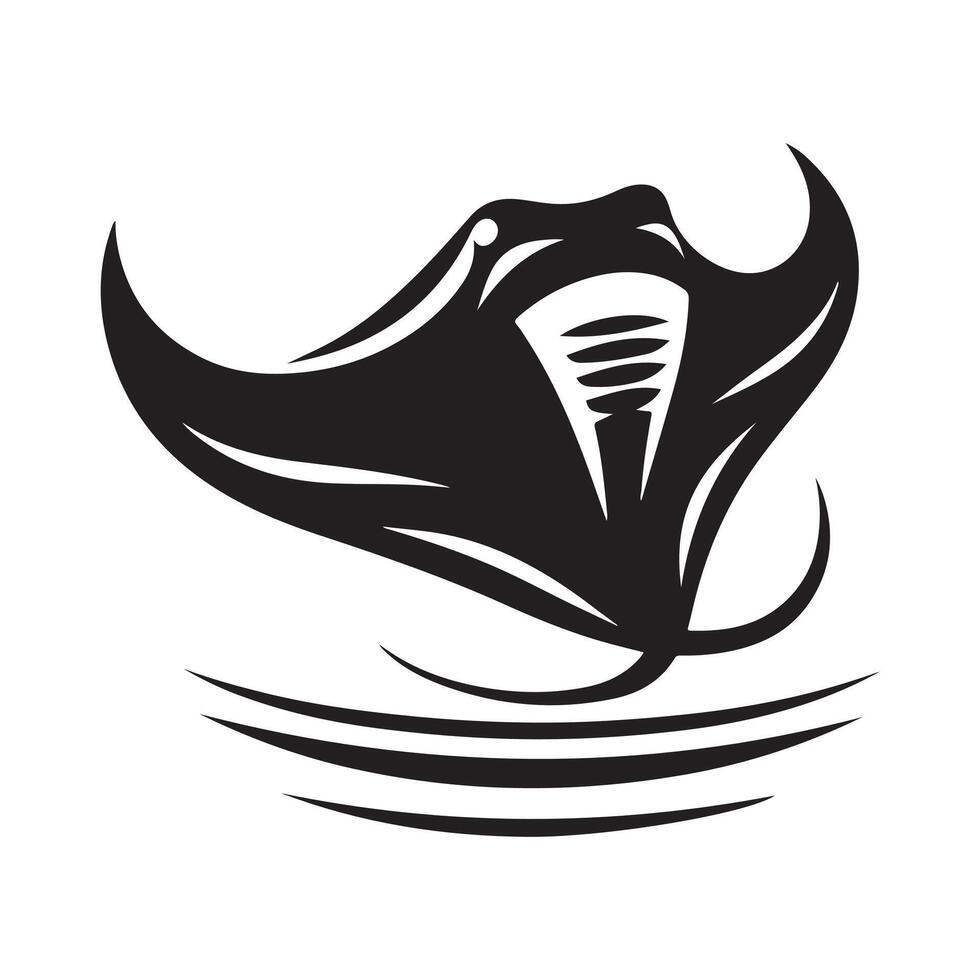 Giant Oceanic Manta Ray Silhouette Vectors for Eco-Friendly Designs