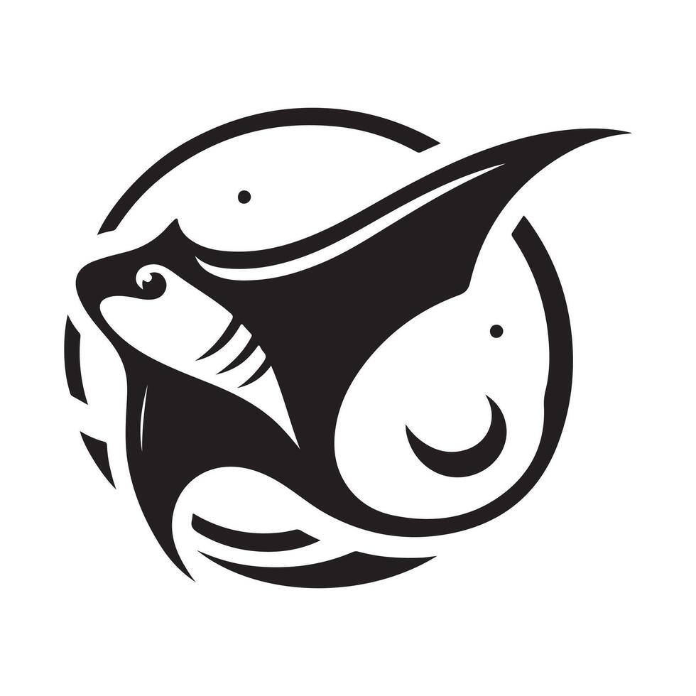 Giant Oceanic Manta Ray Vectors for Artistic Marine Biology Projects