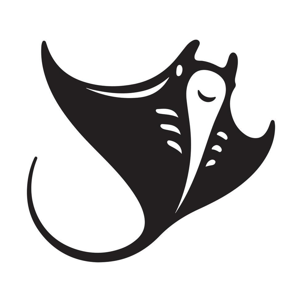 Giant Oceanic Manta Ray Silhouettes Perfect for Wildlife and Marine Art vector