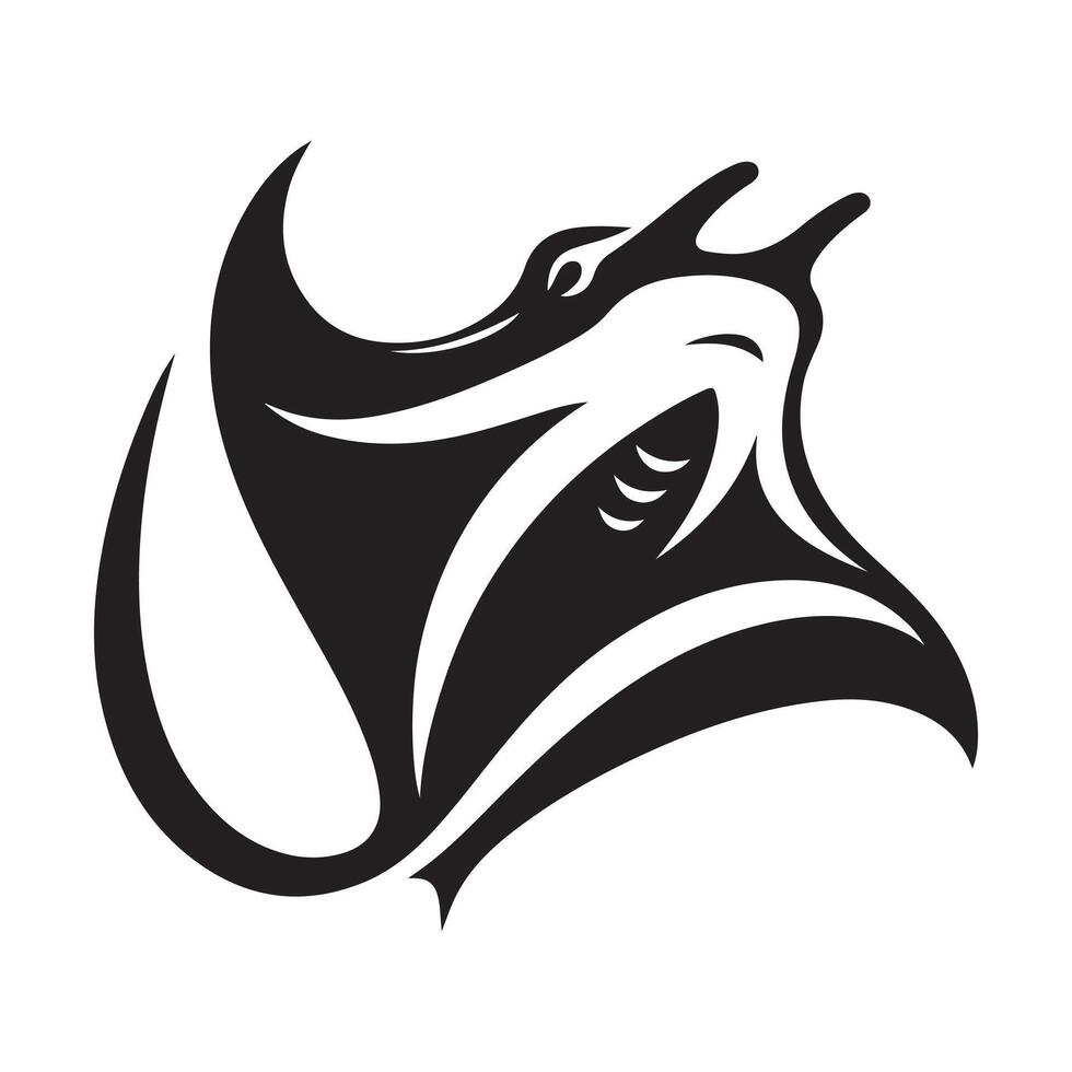 High-Resolution Giant Manta Ray Silhouettes for Ocean-Themed Graphic Art vector