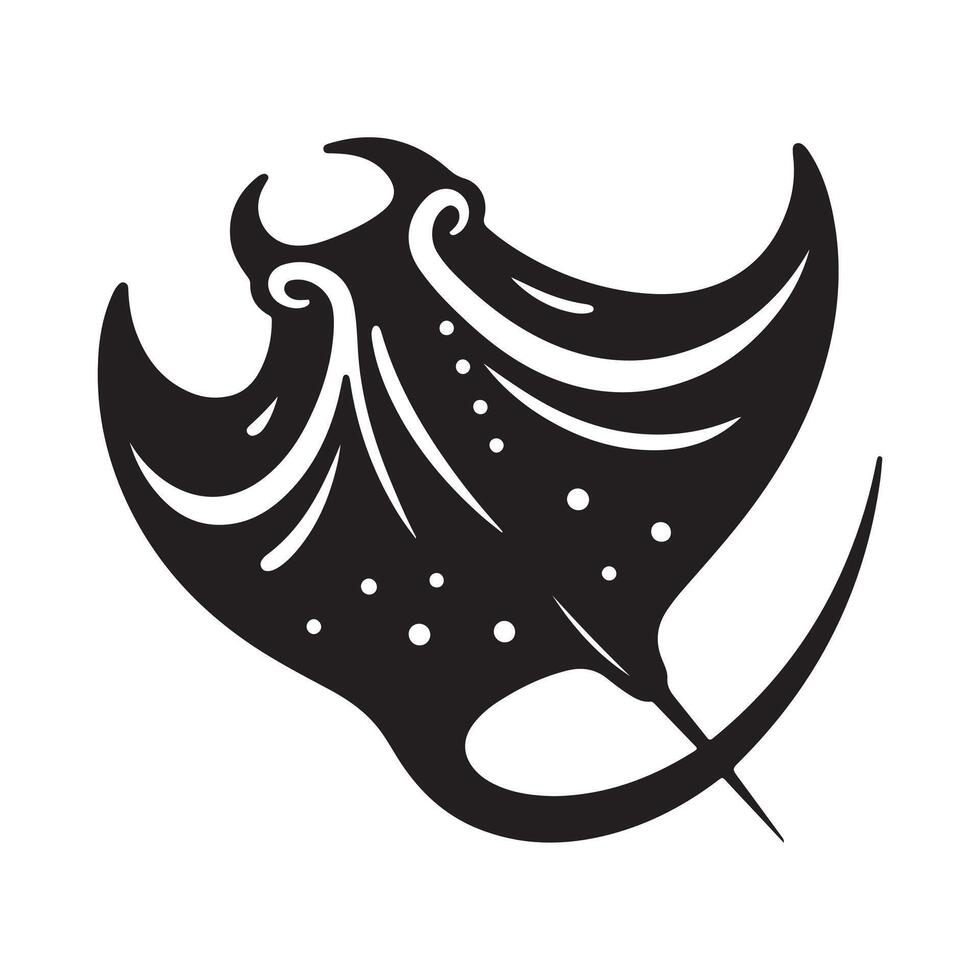 Giant Manta Ray Silhouettes for Underwater Photography and Artwork vector