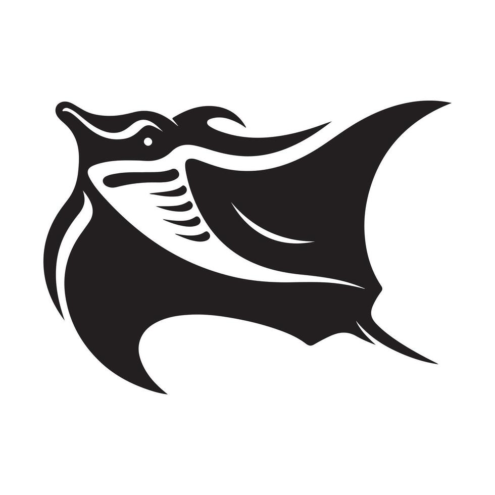 Creative Giant Oceanic Manta Ray Silhouettes for Aquatic and Marine Projects vector
