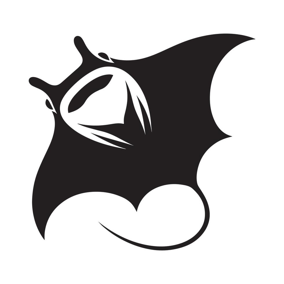 Premium Silhouette Vectors of Giant Oceanic Manta Rays for Marine Logos