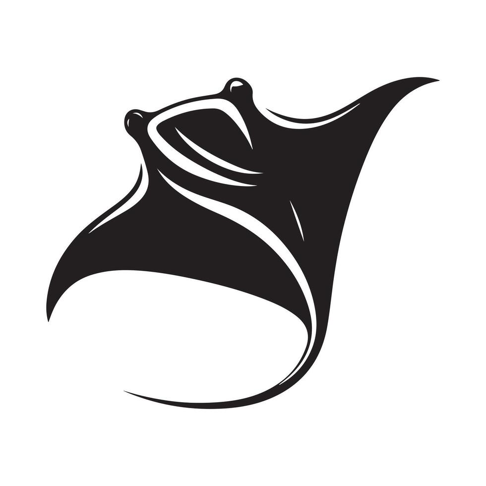 Giant Oceanic Manta Ray Silhouette Vectors Ideal for Wildlife and Nature Art