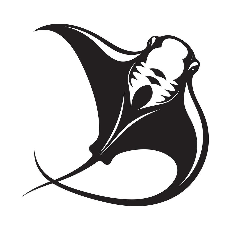 Elegant Giant Oceanic Manta Ray Silhouettes for Ocean-Themed Graphic Designs vector