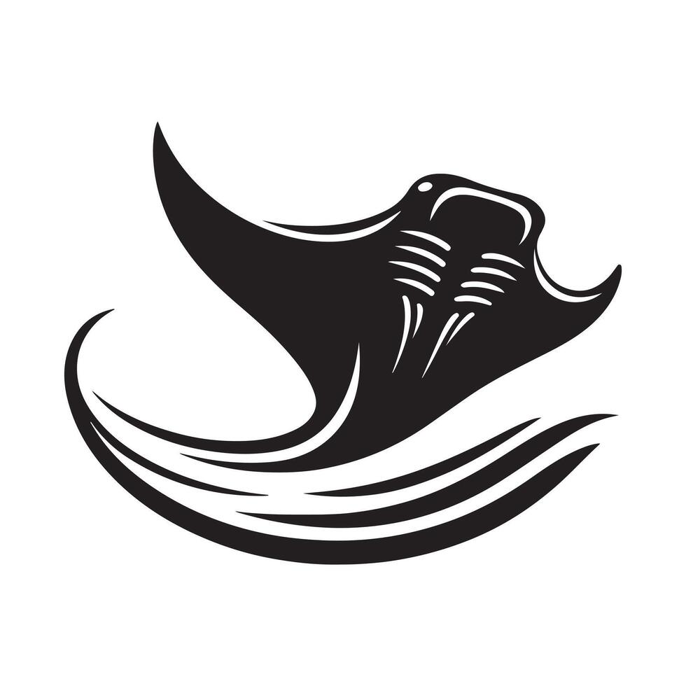 Silhouettes of Giant Oceanic Manta Rays Perfect for Aquatic Branding vector