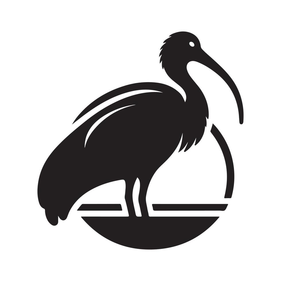 High-Resolution Black-Headed Ibis Silhouette Vectors Art for Creative Use