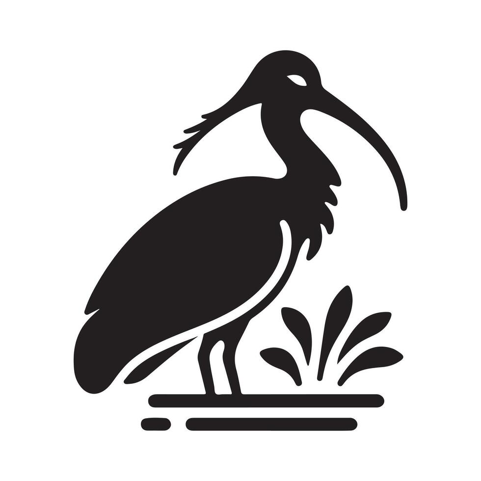 Exquisite Black-Headed Ibis Silhouettes for Professional Design Projects vector