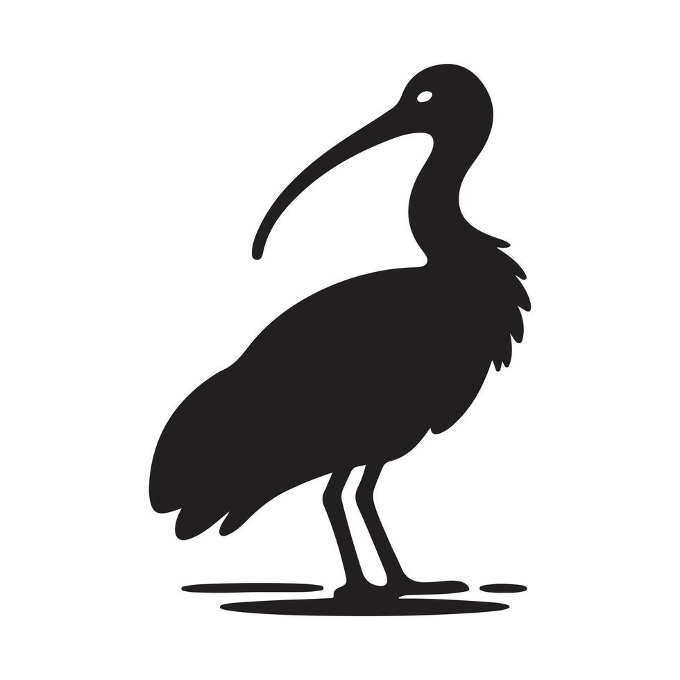 Wildlife-Inspired Black-Headed Ibis Silhouette Vectors for Creative Projects