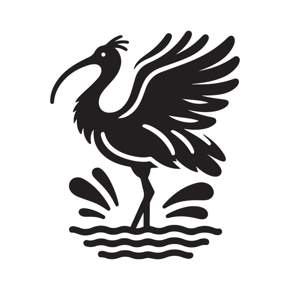 Stylized Black-Headed Ibis Silhouettes for Unique Design Projects vector